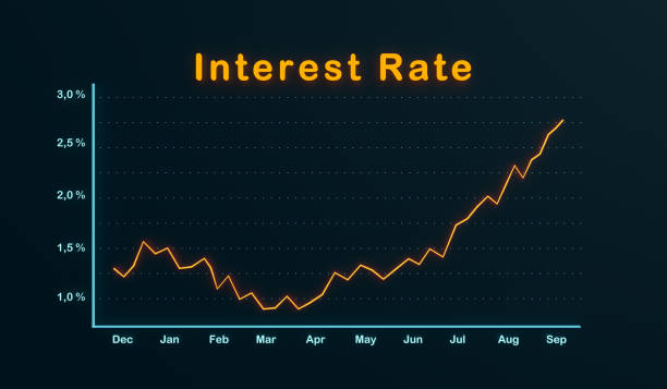 aumento de las tasas de interés. - rating debt usa stock market fotografías e imágenes de stock