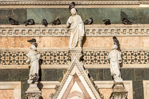 Architectural Detail on Duomo Santa Maria del Fiore on Piazza del Duomo at Tuscany, Italy