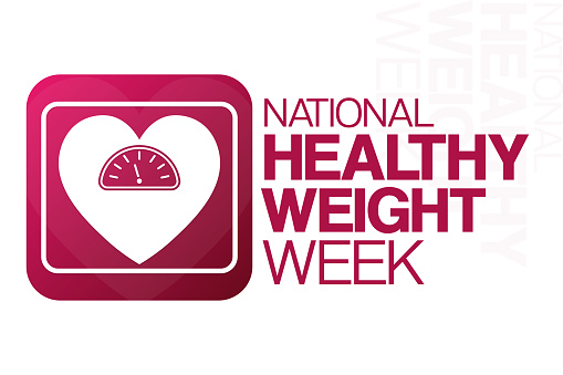 National Healthy Weight Week. Vector illustration. Holiday poster