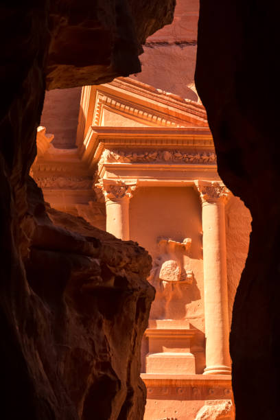 istock Petra, Jordan Siq, Treasury, Al Khazneh frame view 1450589068
