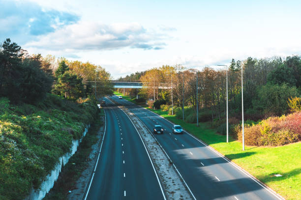 istock Empty dual carriageway background uk roads 1450592468