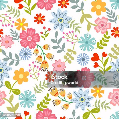 istock Floral seamless pattern . 1450593098