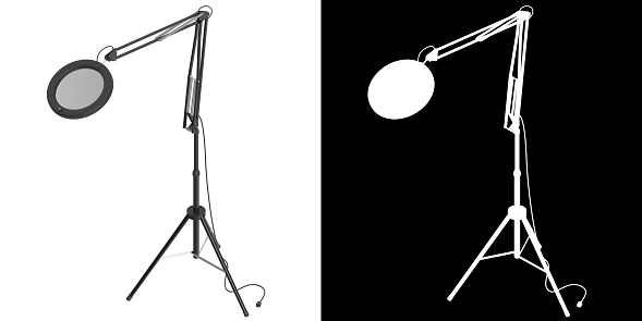 3D rendering illustration of a magnifying lamp with tripod