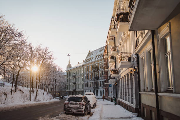 Scene from Oslo city after a heavy snowfall in December 2022.