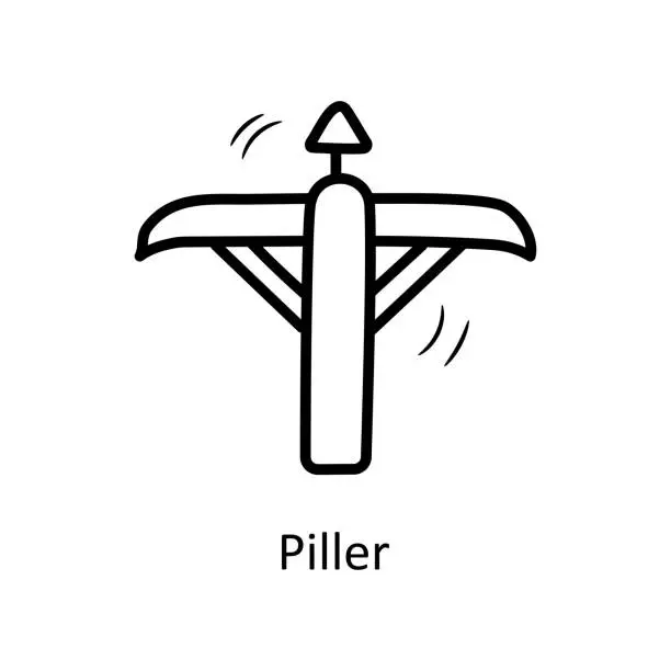 Vector illustration of Piller Vector Outline Icon Design illustration. Medieval Symbol on White background EPS 10 File