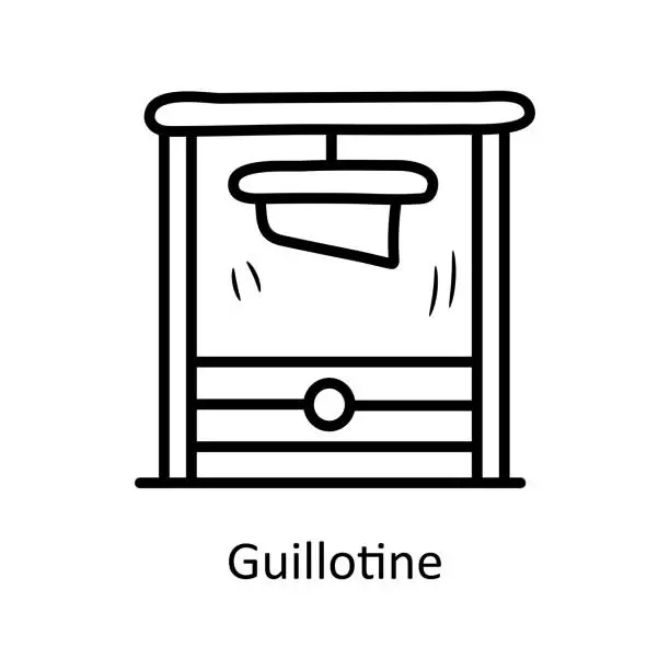 Vector illustration of Guillotine Vector Outline Icon Design illustration. Medieval Symbol on White background EPS 10 File
