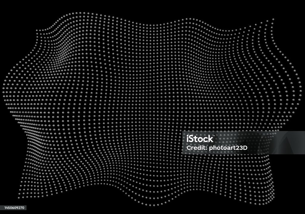 Halftone Pattern Overlay 3d Abstract Shape Design Element Curved ...