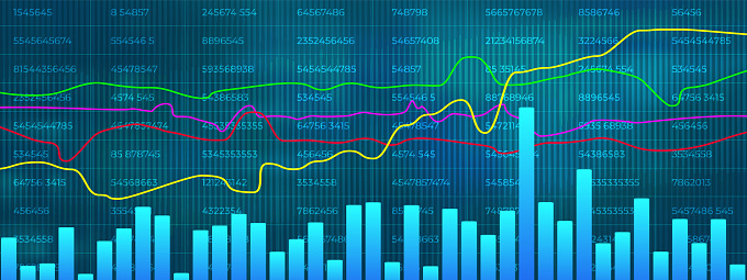 Stock market, graph with diagrams, business and financial concepts. Abstract technology vector