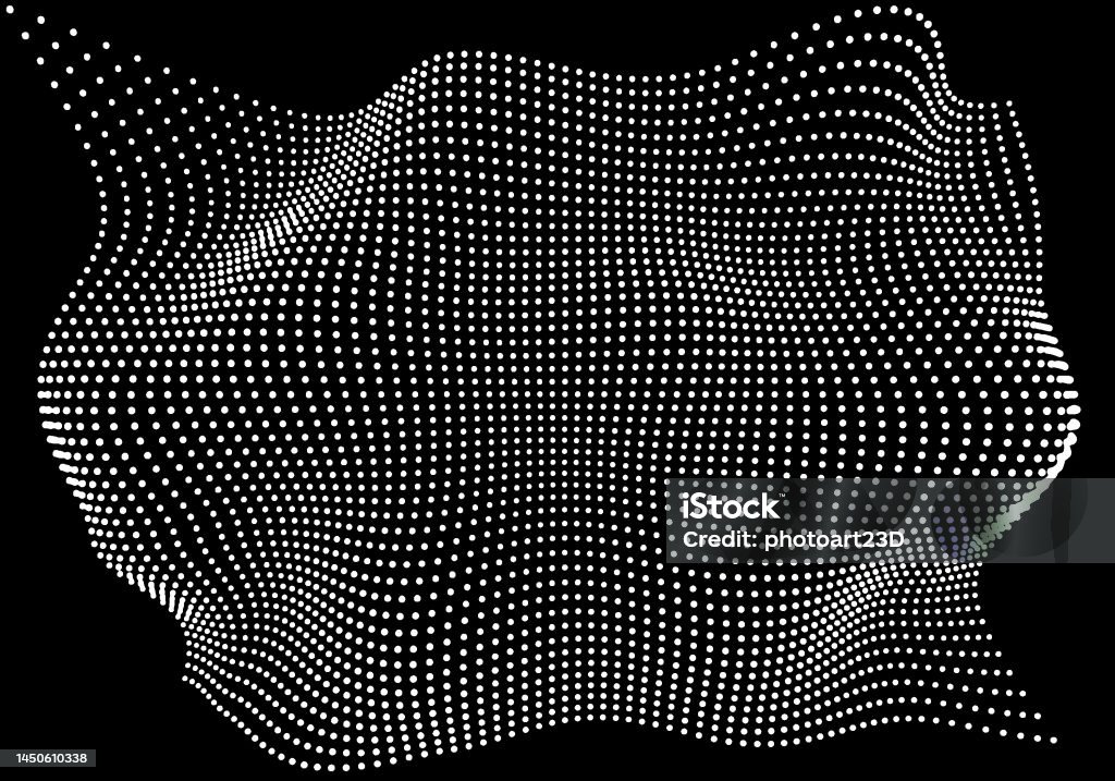 Halftone Pattern Overlay 3d Abstract Shape Design Element Curved ...
