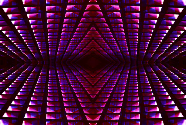 Geometric shapes in lines pattern in dimensional fantasy atmosphere