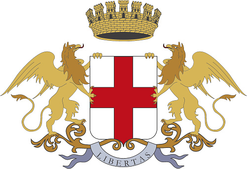 Coat of arms the lugurian city Genoa - Italy.