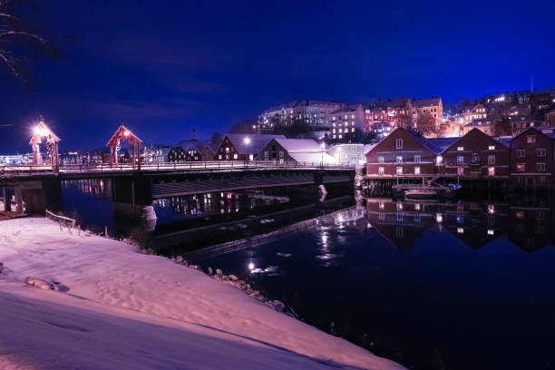 istock Nighty The Old Bridge ( Den Gamle Bybro) in Trondheim, Norway 1450628828