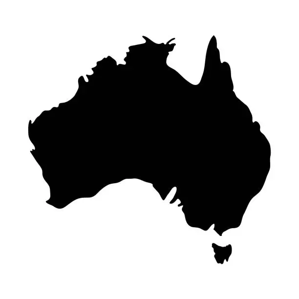 Vector illustration of Vector flat Australia map silhouette