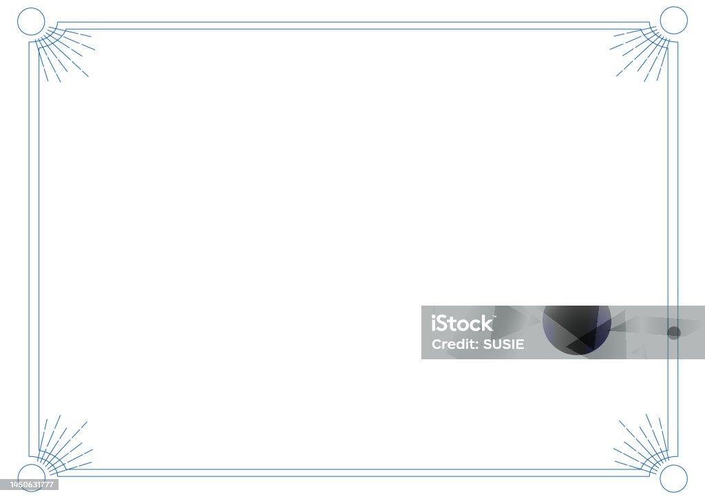 Blue Layout Frame Simple Blue Classic Frame Rectangle Material Stock Illustration ...