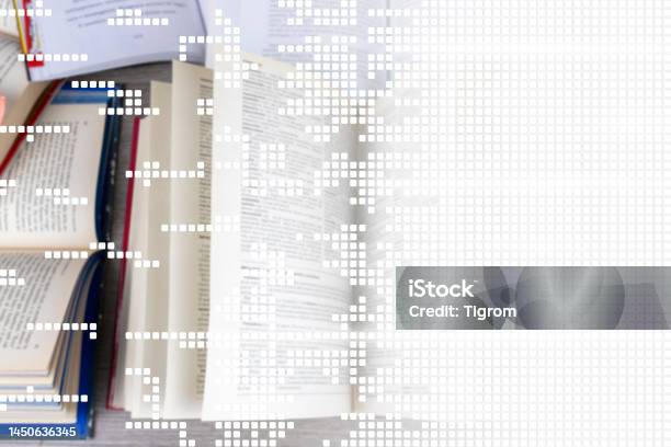Book Digitization Concept Transition From Paper To Computer Stock Photo ...