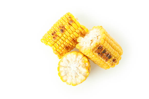 Tasty grilled corn isolated on white background