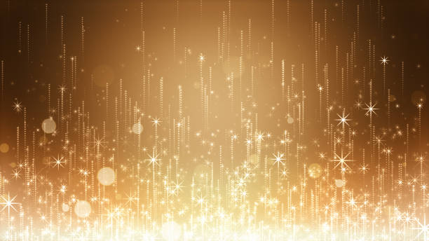 istock Image of rising sparkling particles on a colorful background 1450641955