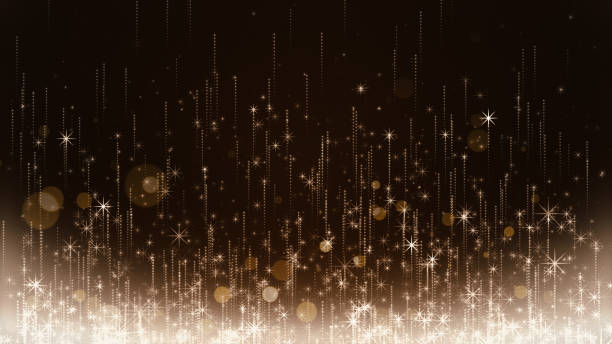 istock Image of rising sparkling particles on a colorful background 1450641958