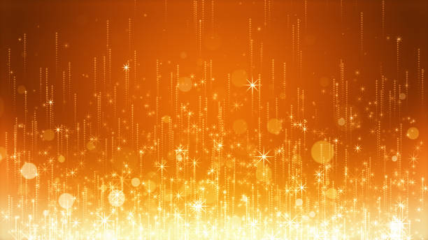 istock Image of rising sparkling particles on a colorful background 1450642073