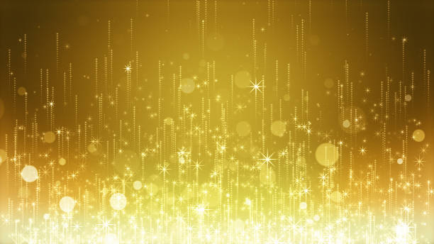 istock Image of rising sparkling particles on a colorful background 1450642076