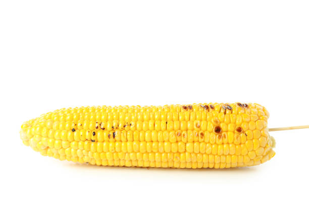 istock Tasty grilled corn isolated on white background 1450643528