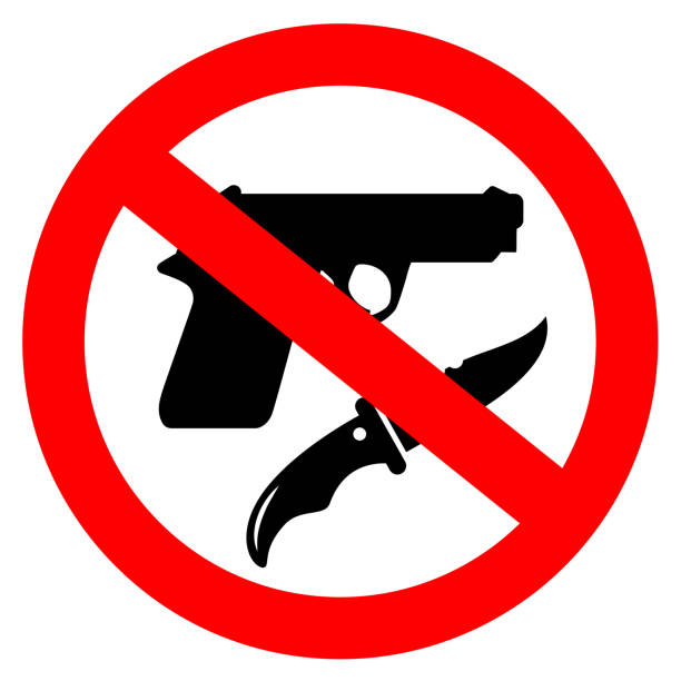 No weapon vector sign No weapon vector sign isolated on white background gun stock illustrations