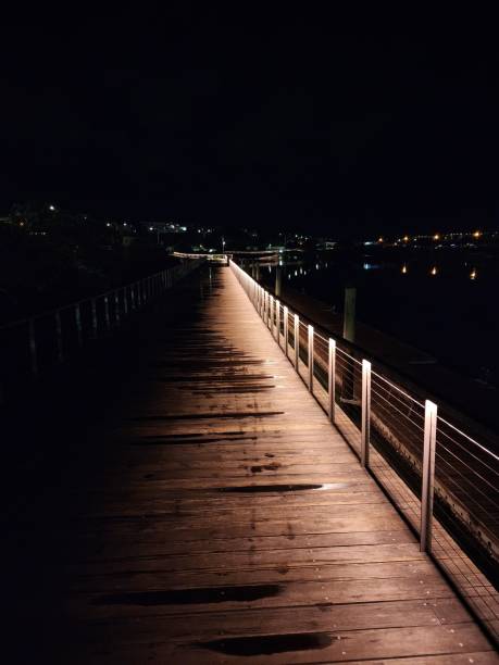 istock Vertical shot of a deck at night 1450643684