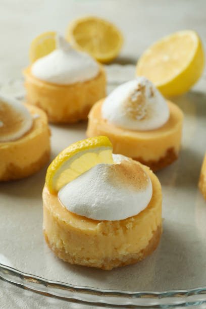 istock Tray with tasty lemon cupcakes, close up 1450645556