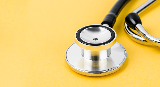 Healthcare Stethoscope Yellow Background Medical.
