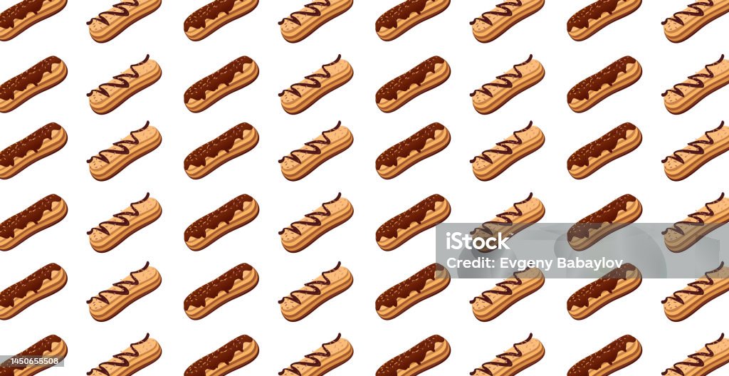 Pattern Eclair Panoramic Eclair Pattern On White Background Vector Stock Illustration ...