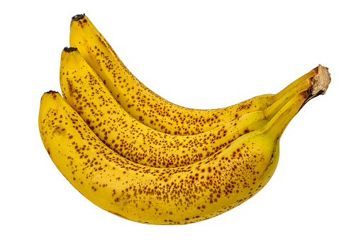 Ripe Banana on white background with soft shadow