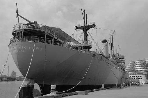 Italian Warship Leaving the Harbor in 1940.