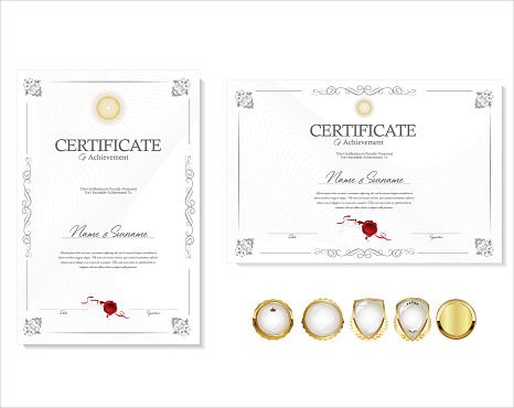 Elegant certificate or diploma retro vintage design