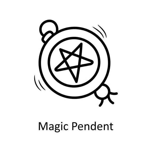 Vector illustration of Magic Pendent Vector Outline Icon Design illustration. Medieval Symbol on White background EPS 10 File