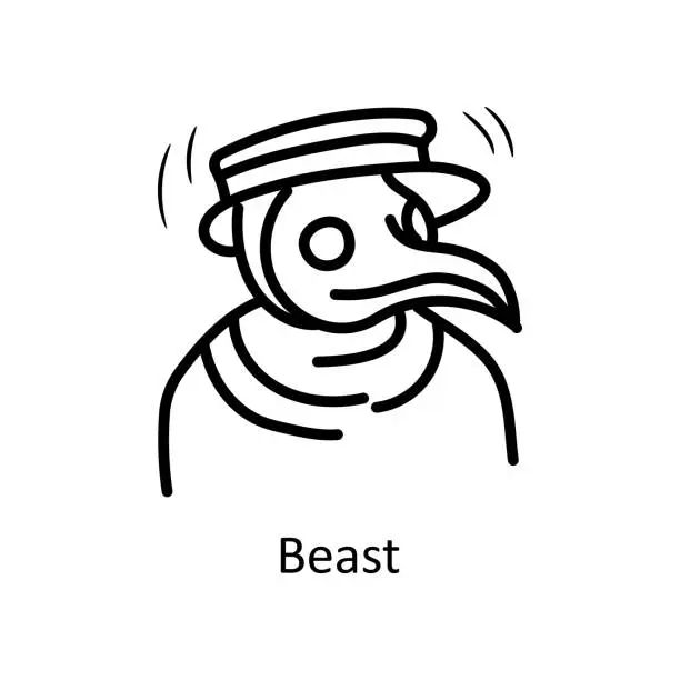 Vector illustration of Beast Vector Outline Icon Design illustration. Medieval Symbol on White background EPS 10 File
