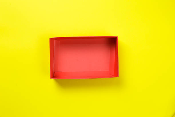 istock empty red box on a yellow background. colorful bright photo. 1450664996