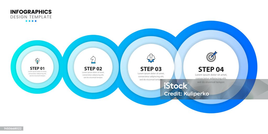 Gradually Increasing Triangles Infographic Template 4 Blue Gradually Increasing Connected Circles ...