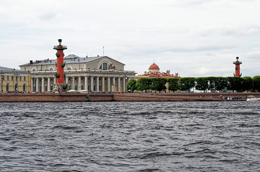 Embankment of the Neva River - Kunstkamera - in Saint Petersburg, Russia. 24th of June 2011