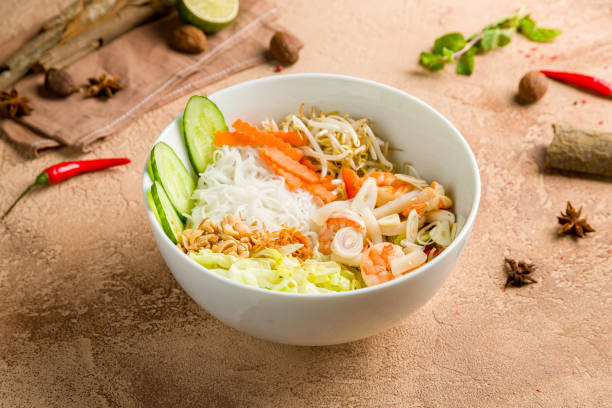 istock Vietnamese noodles with shrimps and vegetables, Bun chon 1450670951