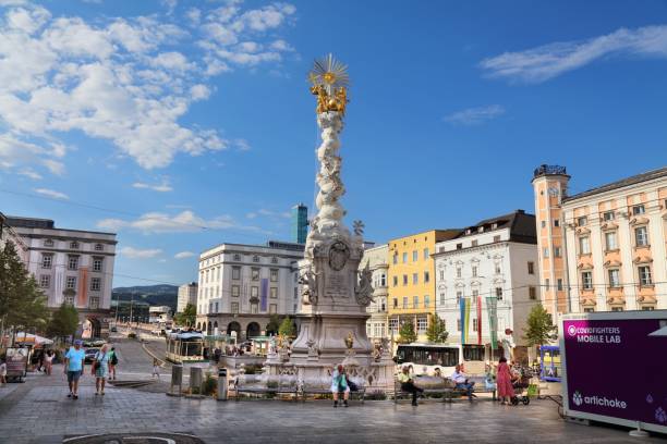 Linz city square - Main Square stock photo