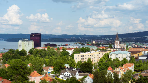 Cityscape over Jonkoping and lake Vattern on a beautiful summer day in Sweden. Cityscape over Jonkoping city and lake Vattern on a beautiful summer day in Sweden. jonkoping stock pictures, royalty-free photos & images