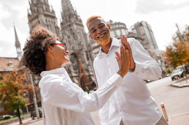istock A cute young couple looking happy and excited 1450678610
