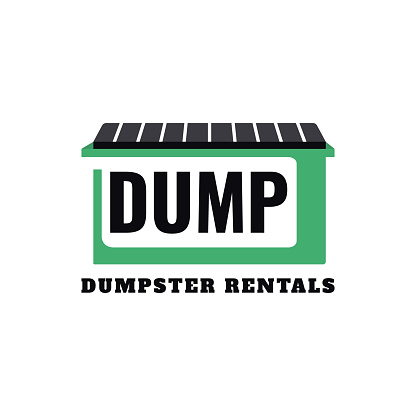 Creative dumpsters rental company logo design vector. Design logo rental dumpster business suitable for industrial rental dumpster business company