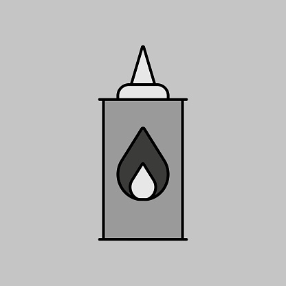 Coaling fluid vector grayscale icon. Barbecue and bbq grill sign. Graph symbol for cooking web site and apps design, logo, app, UI