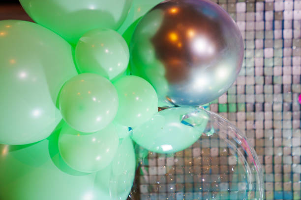 istock balloons and decorative panel with sequins for the photo zone or interior. 1450682883