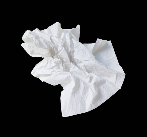 istock Wrinkled or crumpled white stencil or tissue paper after use in 1450683201