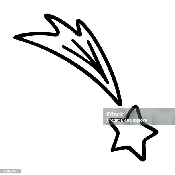 Mieg Vector Doodle Of Star With Shining Tail Stock Illustration - Download Image ...