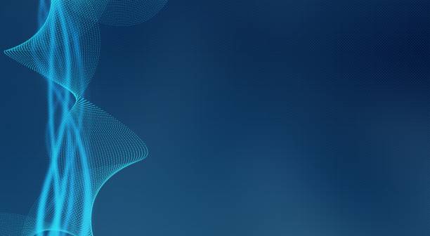 istock Illustration of lines and curves with copy space on blue background. 1450690532