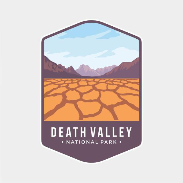 デスバレー国立公園のエンブレムパッチアイコンイラスト - death valley national park california desert valley点のイラスト素材／クリップアート素材／マンガ素材／アイコン素材