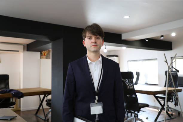 istock Man Have An Employee ID Card On A Neck Strap 1450697037